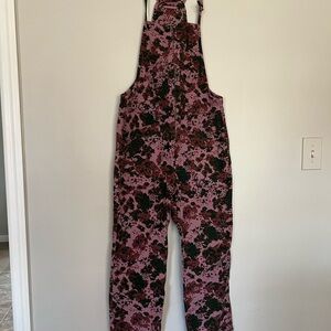 Pilcro Pink and Black Patterned Overalls